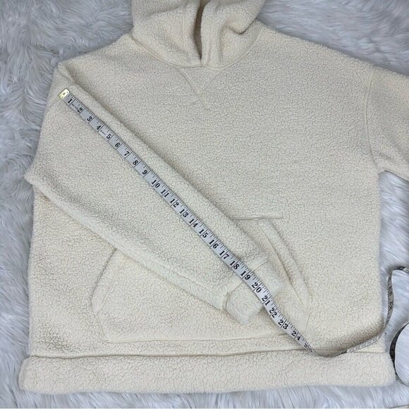 Standard/Cloth Men’s Off White Gorpcore Oversized Sherpa Hoodie Sweatshirt S/C50 - Picture 13 of 13